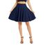 Damen Elegante Elastische Taille Ausgestellte A-Linie Midi Rock Basic Uniform Plissee Skater Röcke(M, Navy Blau)