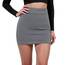 Sahunfri Schwarzer Rock, Minirock Schwarz mit Elastischer Taille, Bleistiftrock Damen für Sexy, Freizeitkleidung (DE/NL/SE/PL, Bundweite, XXL, Regular, Regular, Grau)