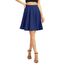 Damen Elegante Elastische Taille Ausgestellte A-Linie Midi Rock Basic Uniform Plissee Skater Röcke(S, Königsblau)