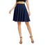 Damen Elegante Elastische Taille Ausgestellte A-Linie Midi Rock Basic Uniform Plissee Skater Röcke(S, Navy Blau)