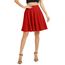 Damen Elegante Elastische Taille Ausgestellte A-Linie Midi Rock Basic Uniform Plissee Skater Röcke(S, Rot)