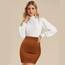 Sahunfri Brauner Rock, Minirock Rock Damen mit Elastischer Taille, Bleistiftrock Damen für Sexy, Freizeitkleidung (DE/NL/SE/PL, Bundweite, M, Regular, Regular, Braun)