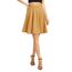 Damen Elegante Elastische Taille Ausgestellte A-Linie Midi Rock Basic Uniform Plissee Skater Röcke(S, Kurkuma)