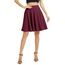 Damen Elegante Elastische Taille Ausgestellte A-Linie Midi Rock Basic Uniform Plissee Skater Röcke(M, Weinrot)
