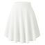 Damen Elegante Elastische Taille Ausgestellte A-Linie Midi Rock Basic Uniform Plissee Skater Röcke(L, Weiß)