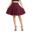 Damen Elegante Elastische Taille Ausgestellte A-Linie Midi Rock Basic Uniform Plissee Skater Röcke(S, Weinrot)