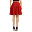 Damen Elegante Elastische Taille Ausgestellte A-Linie Midi Rock Basic Uniform Plissee Skater Röcke(S, Rot)