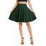 Damen Elegante Elastische Taille Ausgestellte A-Linie Midi Rock Basic Uniform Plissee Skater Röcke(L, Dunkelgrün)
