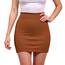 Sahunfri Brauner Rock, Minirock Rock Damen mit Elastischer Taille, Bleistiftrock Damen für Sexy, Freizeitkleidung (DE/NL/SE/PL, Bundweite, M, Regular, Regular, Braun)
