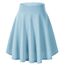 Damen Elegante Elastische Taille Ausgestellte A-Linie Midi Rock Basic Uniform Plissee Skater Röcke(S, Hellblau)