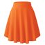 Damen Elegante Elastische Taille Ausgestellte A-Linie Midi Rock Basic Uniform Plissee Skater Röcke(L, Orange)