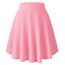 Damen Elegante Elastische Taille Ausgestellte A-Linie Midi Rock Basic Uniform Plissee Skater Röcke(S, Rosa)