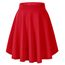 Damen Elegante Elastische Taille Ausgestellte A-Linie Midi Rock Basic Uniform Plissee Skater Röcke(M, Rot)