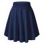 Damen Elegante Elastische Taille Ausgestellte A-Linie Midi Rock Basic Uniform Plissee Skater Röcke(S, Navy Blau)