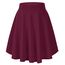 Damen Elegante Elastische Taille Ausgestellte A-Linie Midi Rock Basic Uniform Plissee Skater Röcke(S, Weinrot)
