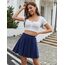 Zeagoo Damen Mädchen Tennisrock Solide Mini Skater Rock Versatile Minirock Tennisrock Kurz Rock für Sport Navy Blau M