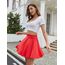 Zeagoo Rock Damen Sommer Kurz Skater Rock A Linie Tellerrock Elastische Taille Plissee Röcke Rot S