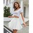 Zeagoo Damen Basic Vielseitige Mini Rock Mädchen Flared Casual Mini Skater Rock Schulmädchen Anime Rock Weiß S