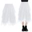 AUYAO Damen Tüllrock Klassisch Mittellanger Ballett Tutu Rock Unregelmäßige Tütü Tutu Rock Damen Mesh Nähte Tutu Röcke Elastische Tüll Rock High Waisted Rock A-Linie Midirock Lagenrock (Weiß)