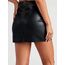 HAWILAND Lederrock Damen - Rock mit Schlitz High Waist Faux Leder Rock PU Minirock Seitenschlitz Lederoptik Bleistiftrock #1 Schwarz M