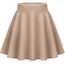 Zeagoo Rock Damen Herbst A Linie Skater Rock Kurzer Faltenrock Lässig Stretch Minirock Skort Beige XL