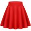 Zeagoo Damen Mini Rock Sommer Kurz Skater Rock Hohe Taille A-Linie Skirt Minirock Schule Mädchen Faltenrock Rot XXL