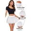 Avidlove Damen Mini Röcke Sommer Solide Faltenrock Spitze Ruffle Plisseerock Kurz Sexy Minirock Basic Gefaltet Rock Elastisch Skater Skirt Weiß L