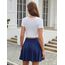 Zeagoo Damen Mädchen Tennisrock Solide Mini Skater Rock Versatile Minirock Tennisrock Kurz Rock für Sport Navy Blau XXL