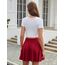 Zeagoo Damen Mädchen Hosenrock Hohe Taille Minirock Schule Tennis Rock High Waist Rock Kurz Tellerrock Weinrot S