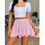 Avidlove Rock Damen Minirock Sexy Faltenrock Kurz Skirt Festival Outfit Rave Kleid Tüllrock Sommer Plisseerock Rosa XL