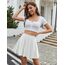 Zeagoo Damen Basic Vielseitige Mini Rock Mädchen Flared Casual Mini Skater Rock Schulmädchen Anime Rock Weiß XXL
