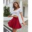 Zeagoo Damen Mädchen Hosenrock Hohe Taille Minirock Schule Tennis Rock High Waist Rock Kurz Tellerrock Weinrot S