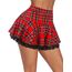 Avidlove Damen Mini Röcke Sommer Solide Faltenrock Spitze Ruffle Plisseerock Kurz Sexy Minirock Basic Gefaltet Rock Elastisch Skater Skirt Rotes Plaid S