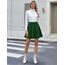 Zeagoo Rock Damen Basic Casual Herbst Rock Kurz High Waist Minirock Stretchy Mini Skirt Grün XL