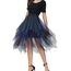 Damen Tüll Röcke High Low Layered Faltenrock Midi Rock Asymmetrisch Karnevalsrock Elegant Weich Knielang Puffy Fee Röcke