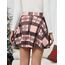 Zeagoo Rock Damen Basic Mini Skater Rock Vielseitige Dehnbaren Hohe Taille A-Linie Kurze Röcke Karierter Faltenrock Rosa M