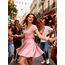 DRESSTELLS Rock Damen Kurz Skater Rock A-Linie Hohe Taille Minirock Silvesteroutfit Anime Faltenrock Karneval Tennis Rock Pink XL