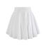 DJT Damen Mädchen Basic Solid Dehnbaren Informell Mini Skater Rock mit Shorts Weiß Small