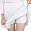 DJT Damen Mädchen Basic Solid Dehnbaren Informell Mini Skater Rock mit Shorts Weiß Small