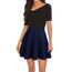 DRESSTELLS Rock Damen A-Linie Hohe Taille Midirock Silvesteroutfit Anime Faltenrock Karneval Tennis Rock Navy-Midi 2XL