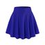 DJT Damen Mädchen Basic Solid Dehnbaren Informell Mini Skater Rock mit Shorts Blau X-Small
