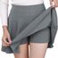 DJT Damen Mädchen Basic Solid Dehnbaren Informell Mini Skater Rock mit Shorts Grau X-Small