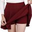 DJT Damen Mädchen Basic Solid Dehnbaren Informell Mini Skater Rock mit Shorts Jujube X-Small