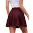 DRESSTELLS Rock Damen Burgunderrot Kurz Skater Rock A-Linie Hohe Taille Minirock Silvesteroutfit Anime Faltenrock Karneval Tennis Rock Burgundy S