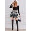 DJT Damen Mädchen Basic Solid Dehnbaren Informell Mini Skater Rock mit Shorts Schwarz Weiß Kariert X-Small