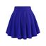 DJT Damen Mädchen Basic Solid Dehnbaren Informell Mini Skater Rock mit Shorts Blau Medium