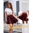 DRESSTELLS Rock Damen Burgunderrot Kurz Skater Rock A-Linie Hohe Taille Minirock Silvesteroutfit Anime Faltenrock Karneval Tennis Rock Burgundy S