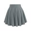 DJT Damen Mädchen Basic Solid Dehnbaren Informell Mini Skater Rock mit Shorts Grau X-Small