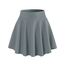 DJT Damen Mädchen Basic Solid Dehnbaren Informell Mini Skater Rock mit Shorts Grau Medium