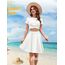 DRESSTELLS Rock Damen Knielang Weiß A-Linie Hohe Taille Midirock Silvesteroutfit Anime Faltenrock Karneval Tennis Rock White-Midi S